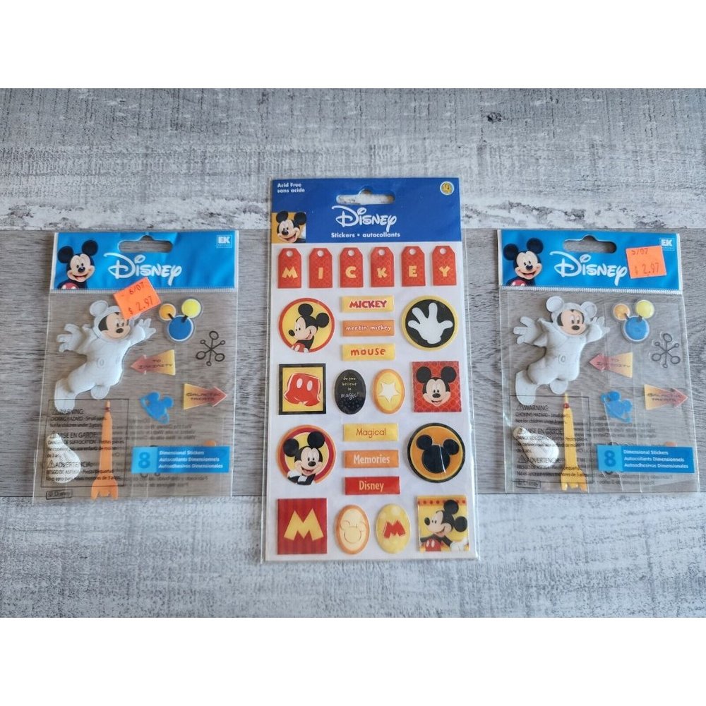Stickers - Space Mickey Jolee's LOT 3D Mickey Mouse RARE HTF Disney New #39